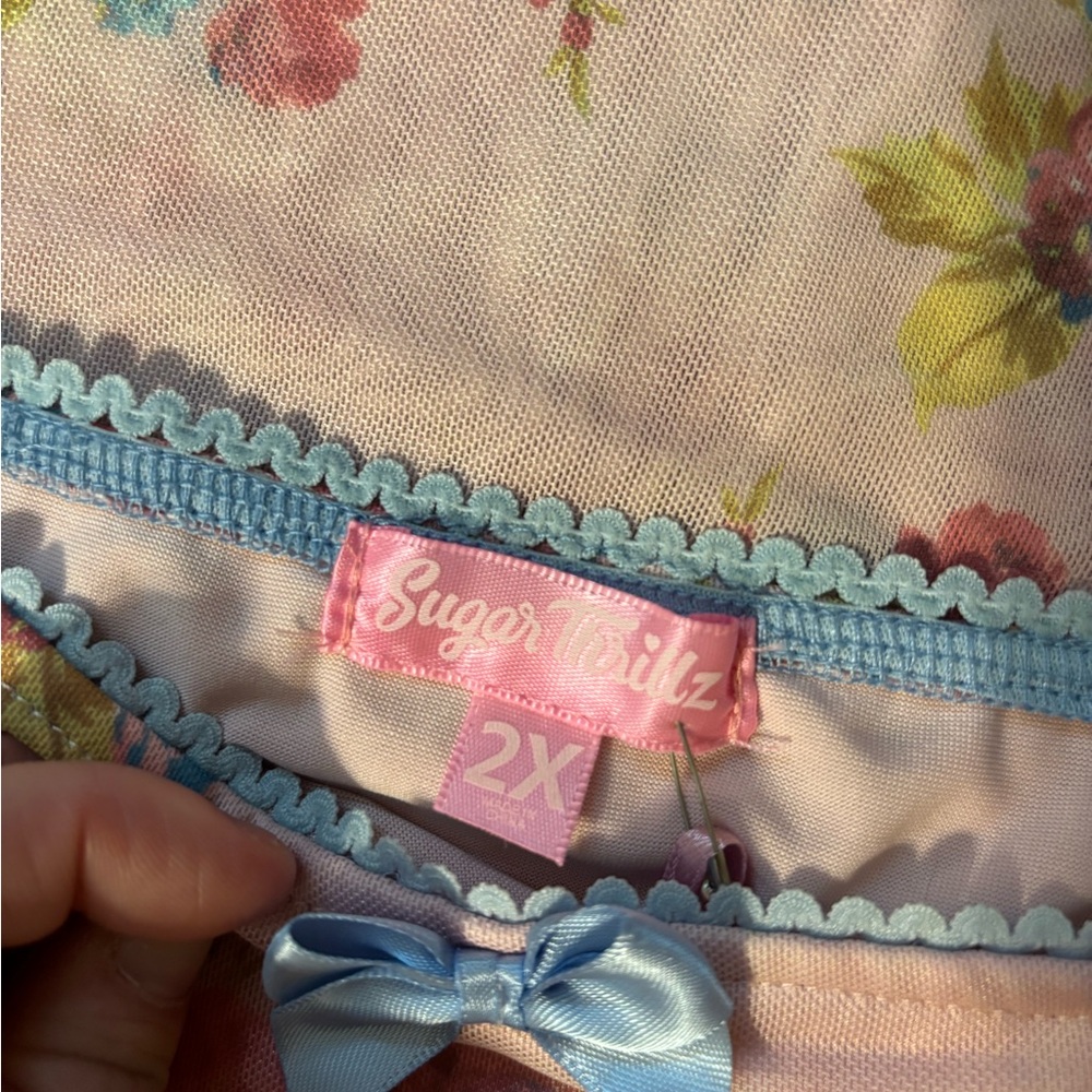 Dolls Kill Sugar Thrillz Pastel Floral Top - Picture 3 of 5